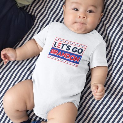Alternative view of Let's Go Brandon Funny Political Baby Onesie - Anti Biden Infant Bodysuit