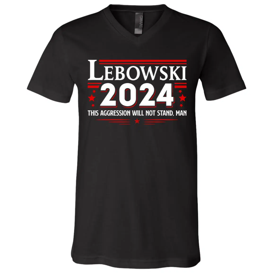 lebowski 3, Black, V-Neck T-Shirt lebowski 3, Black, V-Neck T-Shirt