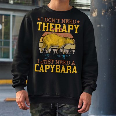 Alternative view of I Don't Need Therapy I Just Need Capybara Retro Vintage T-shirt - Hoodie - Sweatshirt
