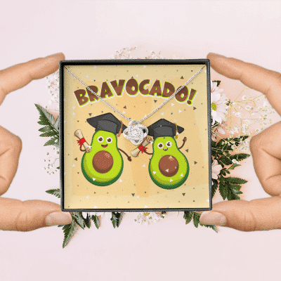 Bravocado Avocado Graduation Graduate Love Knot Necklace - College High School Graduation Jewelry Gifts
