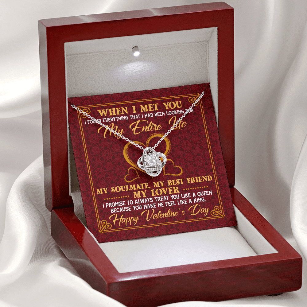 When I Met You I Found Everything That I Had Been Looking For Happy Valentine's Day Love Knot Pendant Necklace