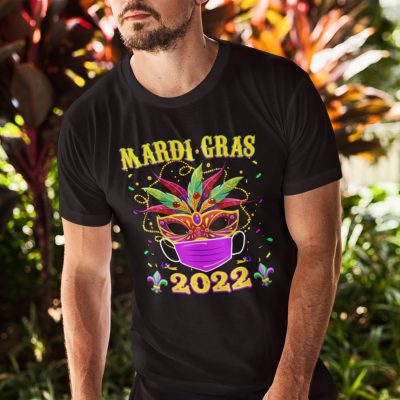 Alternative view of Mardi Gras 2022 Purple Mask Funny Holiday T-Shirt - Happy Mardi Gras Holiday Shirt Gift