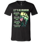 1 HG UU TIEN. Bigfoot Let's Go Brandon (6), Black, V-Neck T-Shirt
