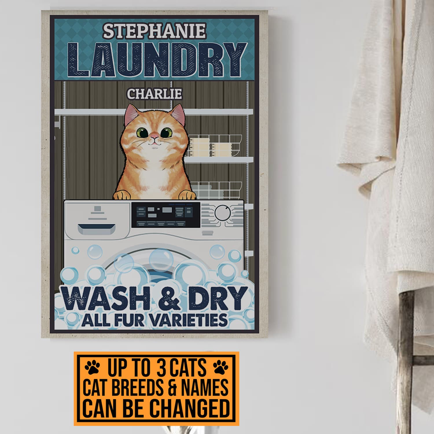 2VT. Cat Laundry Wash And Dry canvas mk1