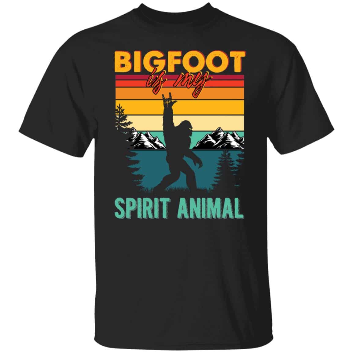 3VT. Bigfoot Is My Spirit, Black, Unisex T-Shirt