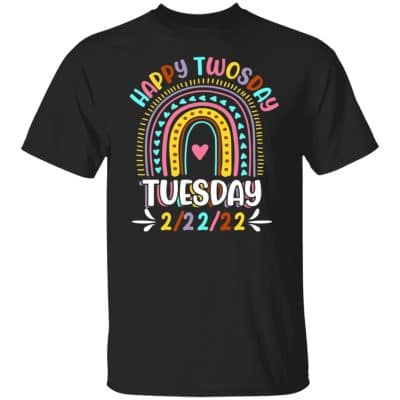 2. Happy Twosday (5), Black, Unisex T-Shirt