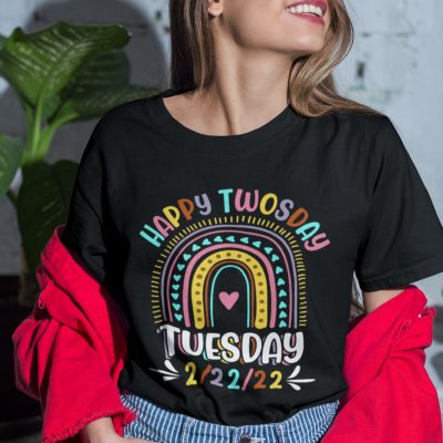 Alternative view of Happy Twosday Shirt Teacher Girl Shirt - Happy Twosday 2022 February 22nd Hoodie - Sweatshirt