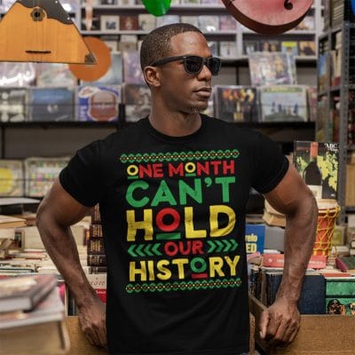 Alternative view of One Month Can't Hold Our Story African American Black History Month T-shirt - V-neck