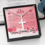 To My Man The Day I Met You I Found My Missing Piece Happy Valentines Day Artisan Crafted Cross Necklace