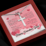 To My Man The Day I Met You I Found My Missing Piece Happy Valentines Day Artisan Crafted Cross Necklace