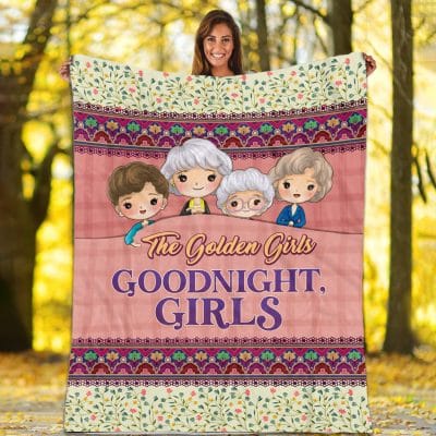 Alternative view of Good Night Golden Chibi Girls Remember Golden Mink Sherpa Blanket - Woven Blanket