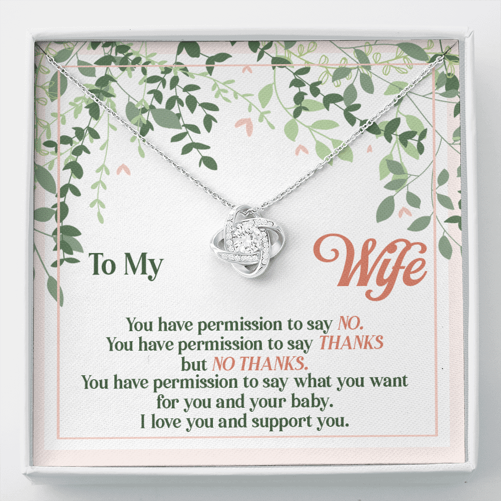 To My Wife You Have Permission to Say No Love Knot Pendant Necklace - Love Knot Necklace To My Wife You Have Permission to Say No Love Knot Pendant Necklace - Love Knot Necklace