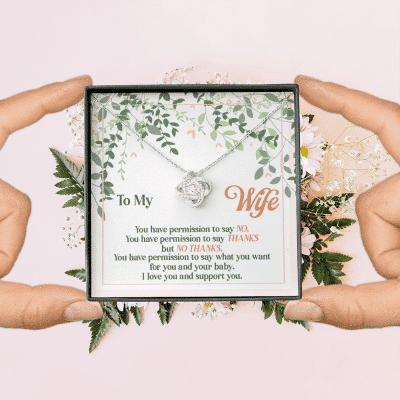 To My Wife You Have Permission to Say No Love Knot Pendant Necklace