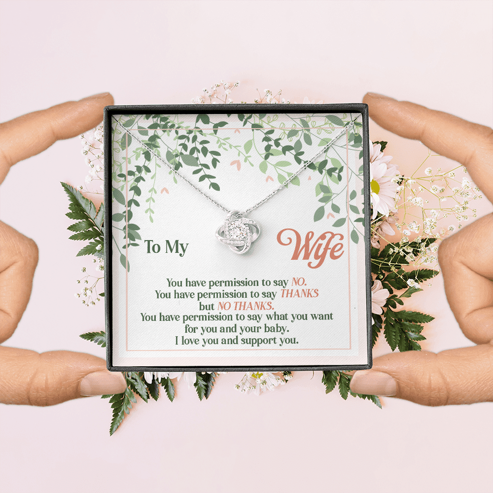 To My Wife You Have Permission to Say No Love Knot Pendant Necklace To My Wife You Have Permission to Say No Love Knot Pendant Necklace