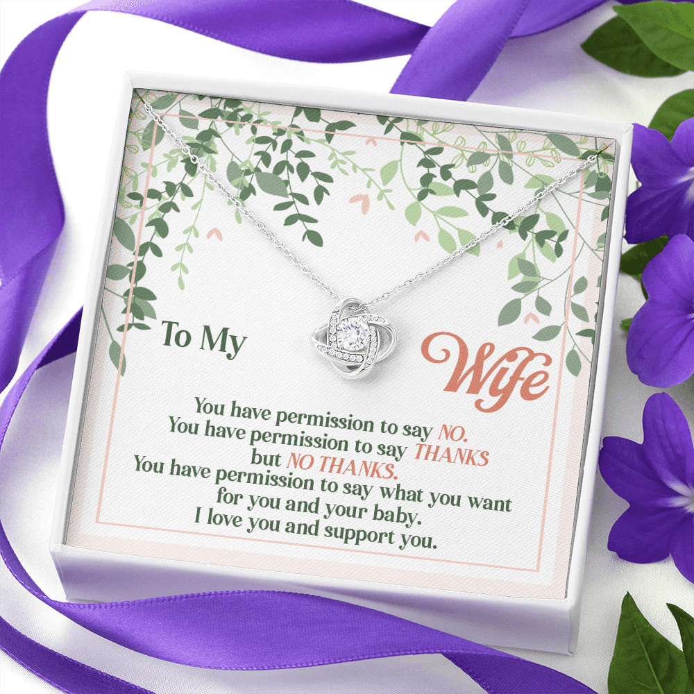 To My Wife You Have Permission to Say No Love Knot Pendant Necklace To My Wife You Have Permission to Say No Love Knot Pendant Necklace