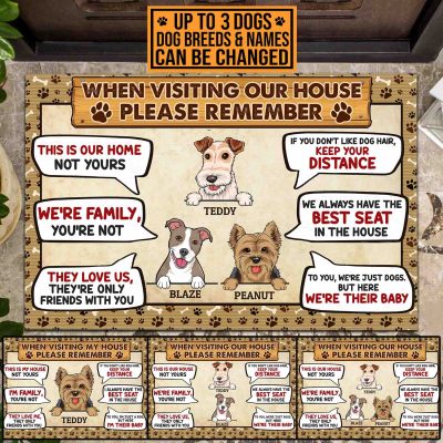 Personalized Dog Breeds When Visiting My House Please Remember House Doormat Indoor Outdoor Door Mat