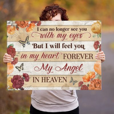 I Can No Longer See You Withing My Eyes but I Will Feel You in My Heart Butterfly Gallery Wrapped Canvas Print - Home Decor Wall Art - Poster