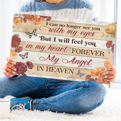 Alternative view of I Can No Longer See You Withing My Eyes but I Will Feel You in My Heart Butterfly Gallery Wrapped Canvas Print - Home Decor Wall Art - Poster