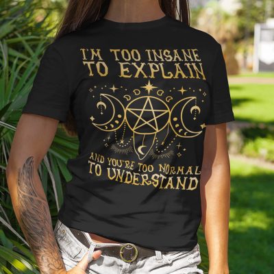 Alternative view of I'm Too Insane To Explain And You're Too Normal To Understand Witch T-Shirt - V-Neck Tee