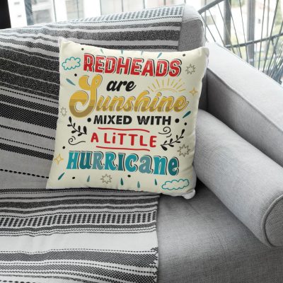 Alternative view of Redheads Are Sunshine Mixed With A Little Hurricane Throw Pillow - Decorative Pillow - Indoor Outdoor Cushion