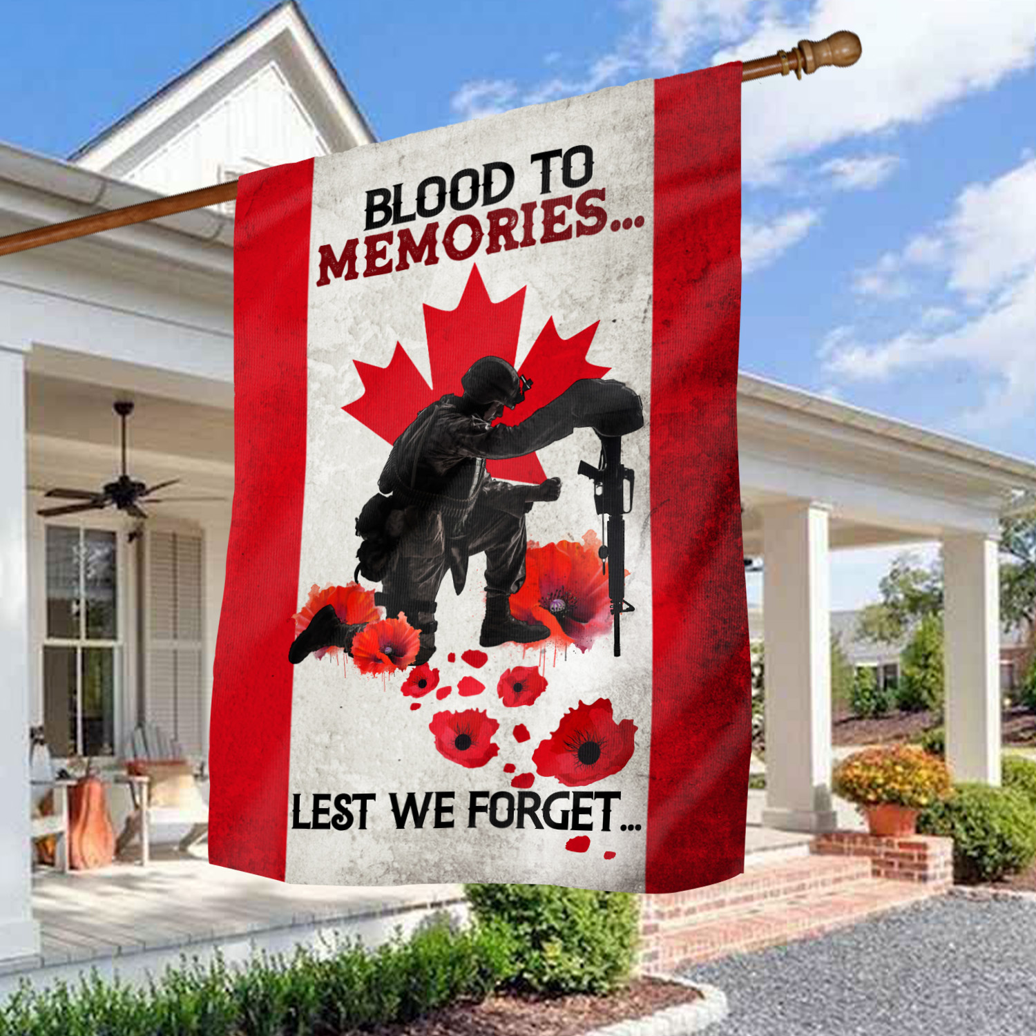 2O. Blood To Memories -30x40 House Flag Mockup 3