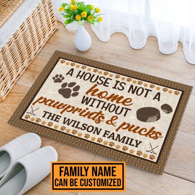 Alternative view of Personalized A House Is Not A Home Without Pawprints And Pucks House Doormat - Outdoor Indoor Doormat