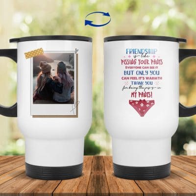 14 oz. White Travel Mug