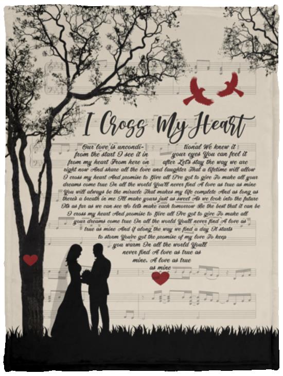 Cross My Heart, White, Cozy Plush Fleece Blanket - 30x40