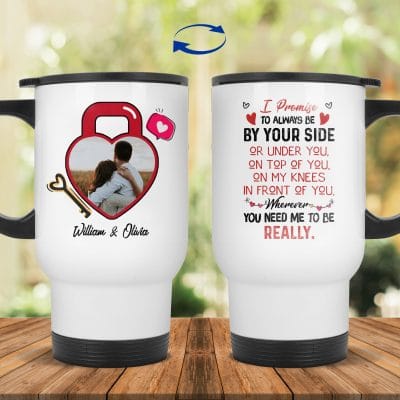 14 oz. White Travel Mug