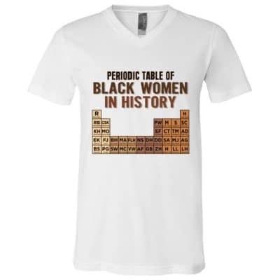 Periodic Table Of Black Women, White, V-Neck T-Shirt