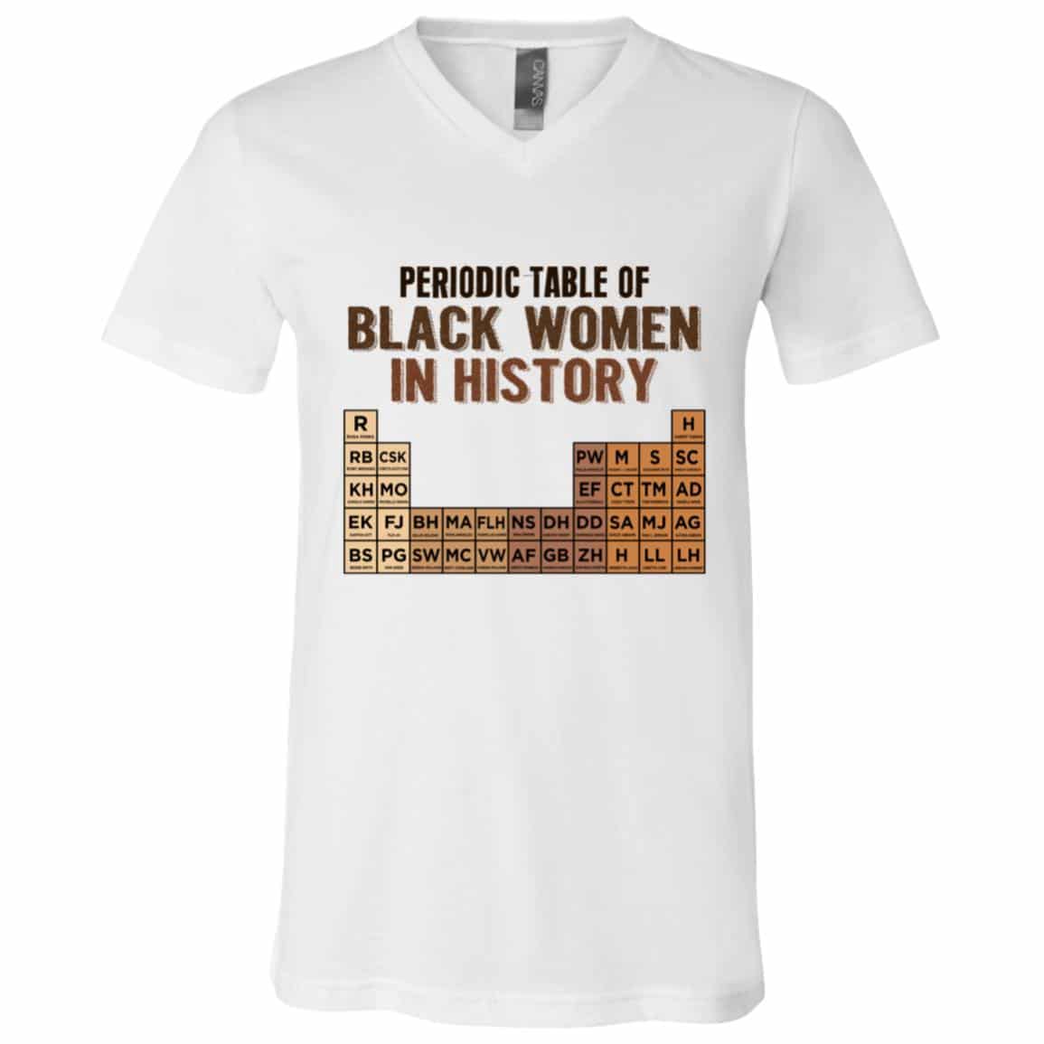 Periodic Table Of Black Women, White, V-Neck T-Shirt