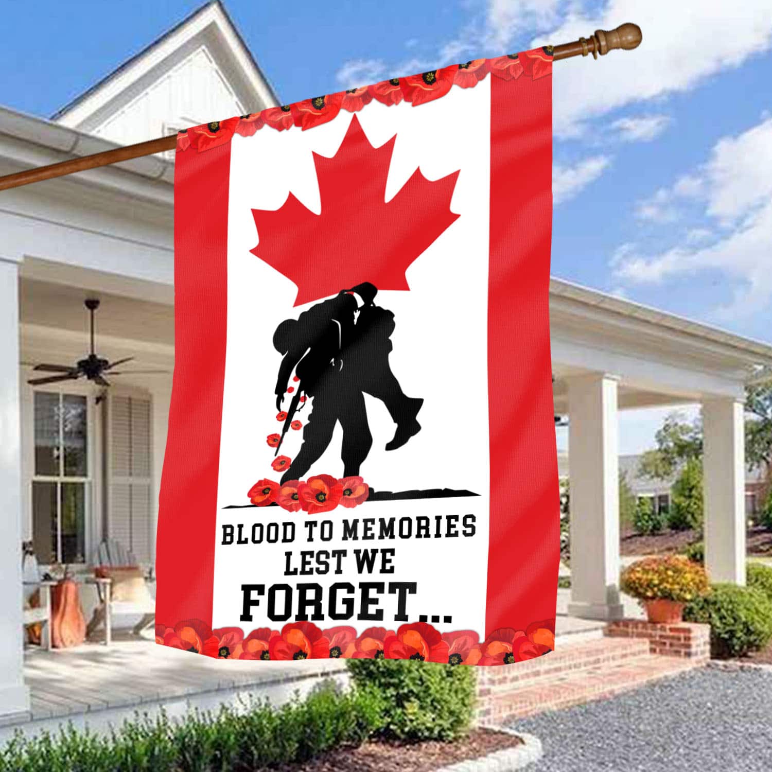 2VT. Blood To Memories House Flag Mockup 3