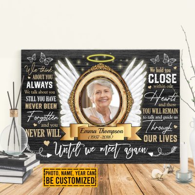 Custom Photo We Think About You Always Personalized Memorial Framed Canvas Prints - Unframed Poster