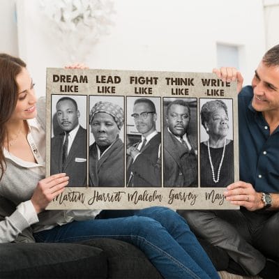 Alternative view of Dream Like Martin Lead Like Harriet Fight Like Malcolm Gallery Wrapped Canvas Print - Home Decor Wall Art - Poster