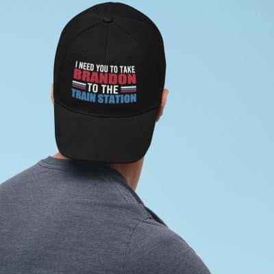 Alternative view of I Need You To Take Brandon To The Train Station Vintage Funny Twill Cap - High-Profile Snapback Hat