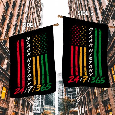 Alternative view of Black History Month 24 7 365 Outdoor Indoor Decorative Garden Flag - House Flag - Wall Flag