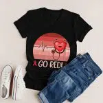 2O. Go Red-4. 2D V-neck Tshirt Flatlay (1)