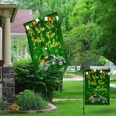 Alternative view of A Wee Bit Irish For Today Shamrock St. Patrick's Day Outdoor Indoor Garden Flag - House Flag - Wall Flag