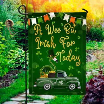 A Wee Bit Irish For Today Shamrock St. Patrick's Day Outdoor Indoor Garden Flag - House Flag - Wall Flag