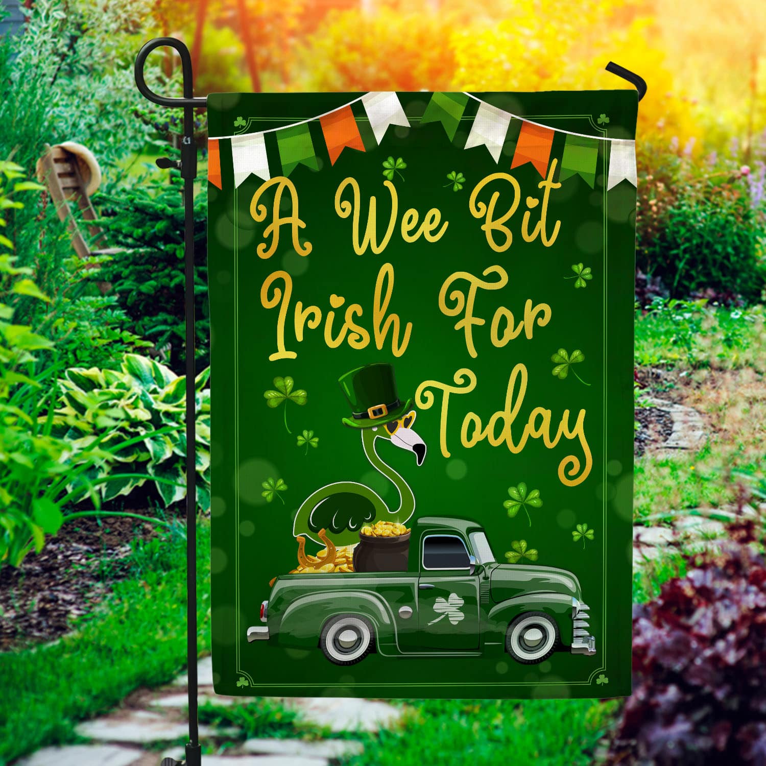 2BN. Wee Bit Irish 30x40 Garden Flag Mockup 1