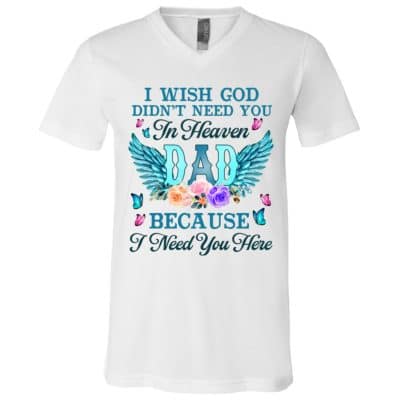 dad 1, White, V-Neck T-Shirt