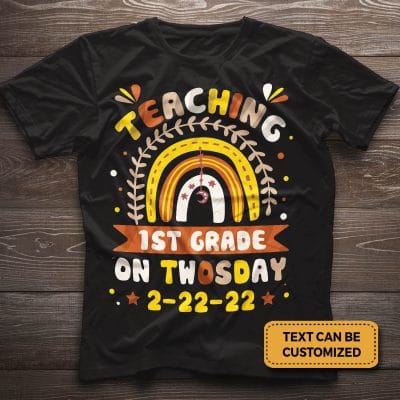 Personalized Teaching On Twosday Tuesday 2/22/2022 2nd February 2022 T-shirt - V-neck