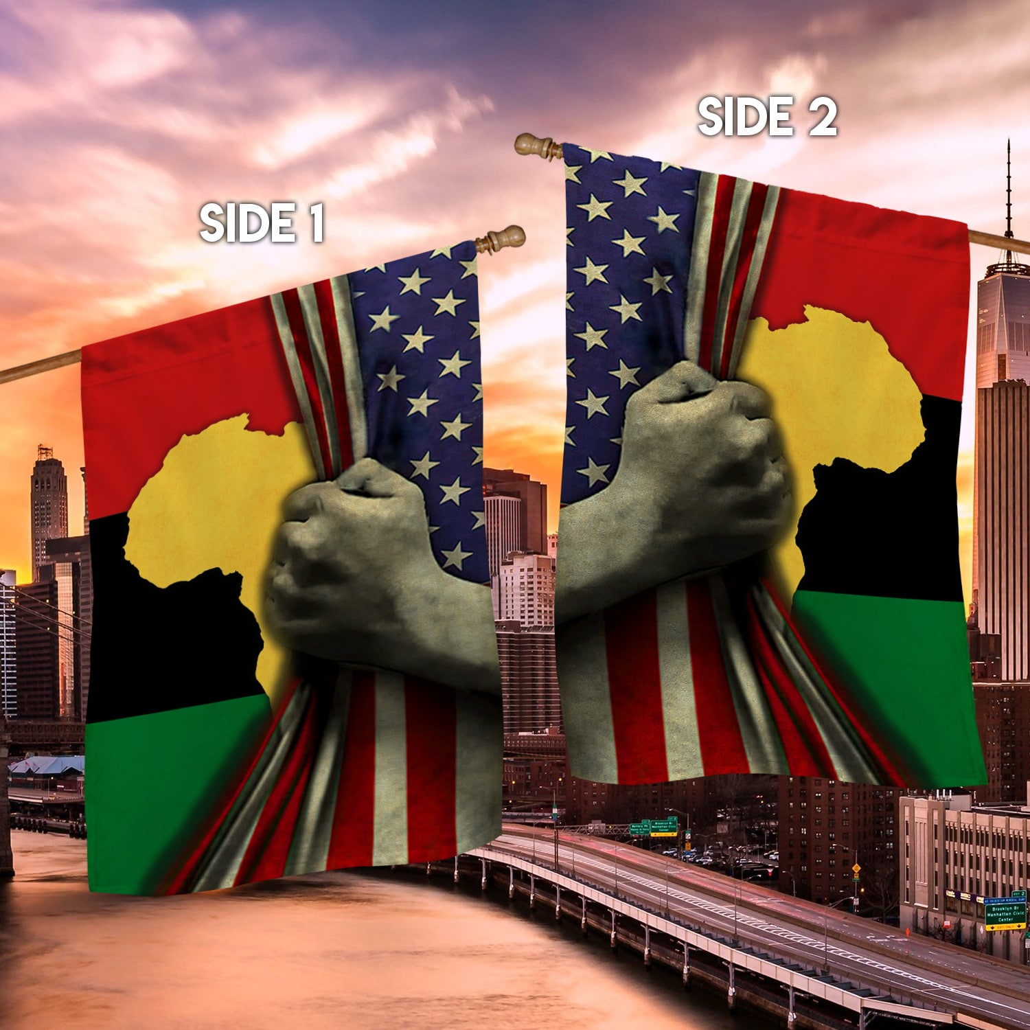 3O. Black History Month-30x40 (Side 1) House Flag Mockup 2 Side-2