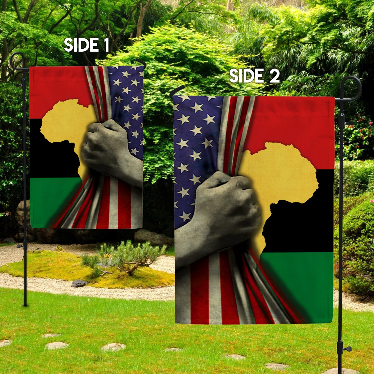 3O. Black History Month-30x40 (Side 1) Garden Flag Mockup 2 Side