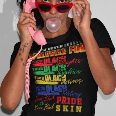 Alternative view of Never Apologize For Your Black Thoughts Your Black Loyalties Your Black Motives T-Shirt - Black History Month Shirt