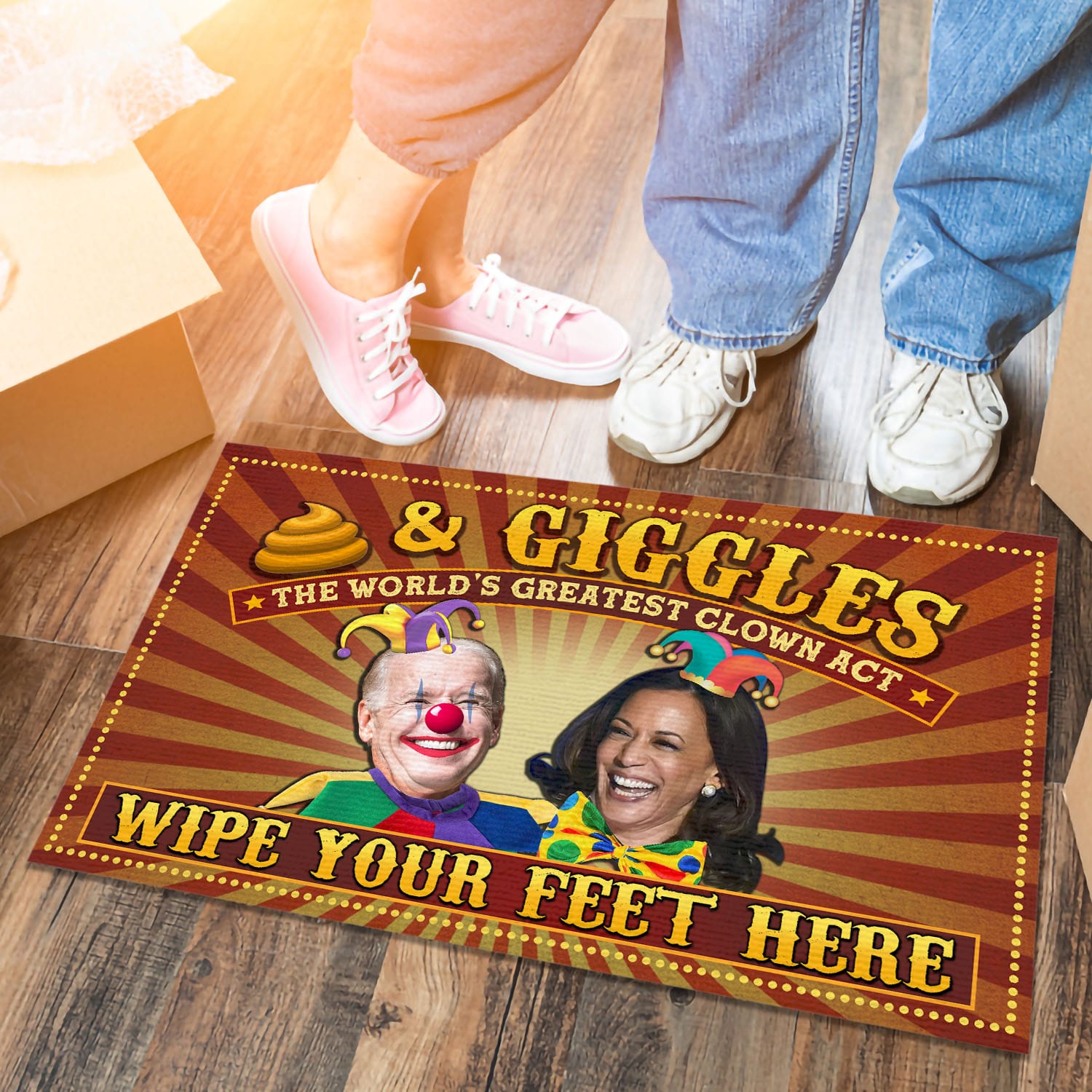 4VT. Shit And Giggles Biden Harris Doormat Doormat mockup 6
