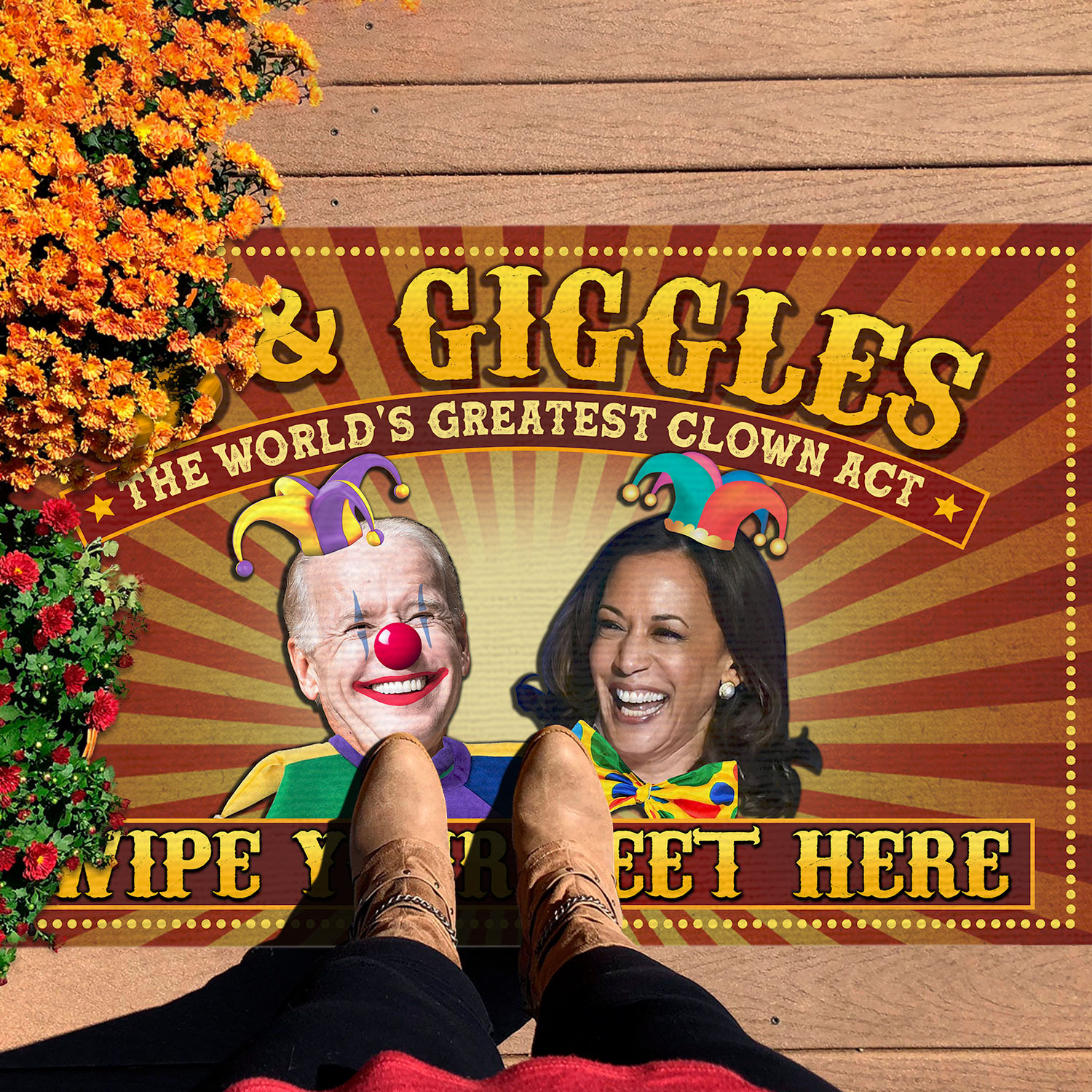 4VT. Shit And Giggles Biden Harris Doormat Doormat mockup 7