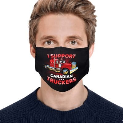 I Support Canadian Truckers Washable Reusable Custom Printed Cloth Face Mask Cover