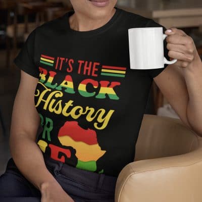 Alternative view of It's The Black History For Me Black History Month T-Shirt - V-Neck Shirt