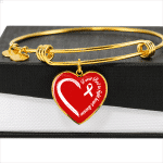 I Wear Red To Fight Heart Disease Necklace Heart Disease Awareness Gifts Heart Pendant Necklace - Bangle